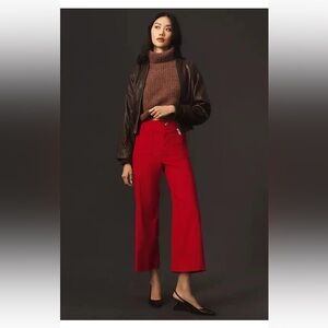Anthropologie Maeve red linen Colette pants
